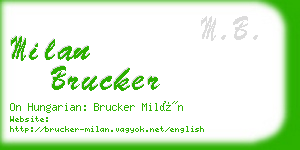 milan brucker business card